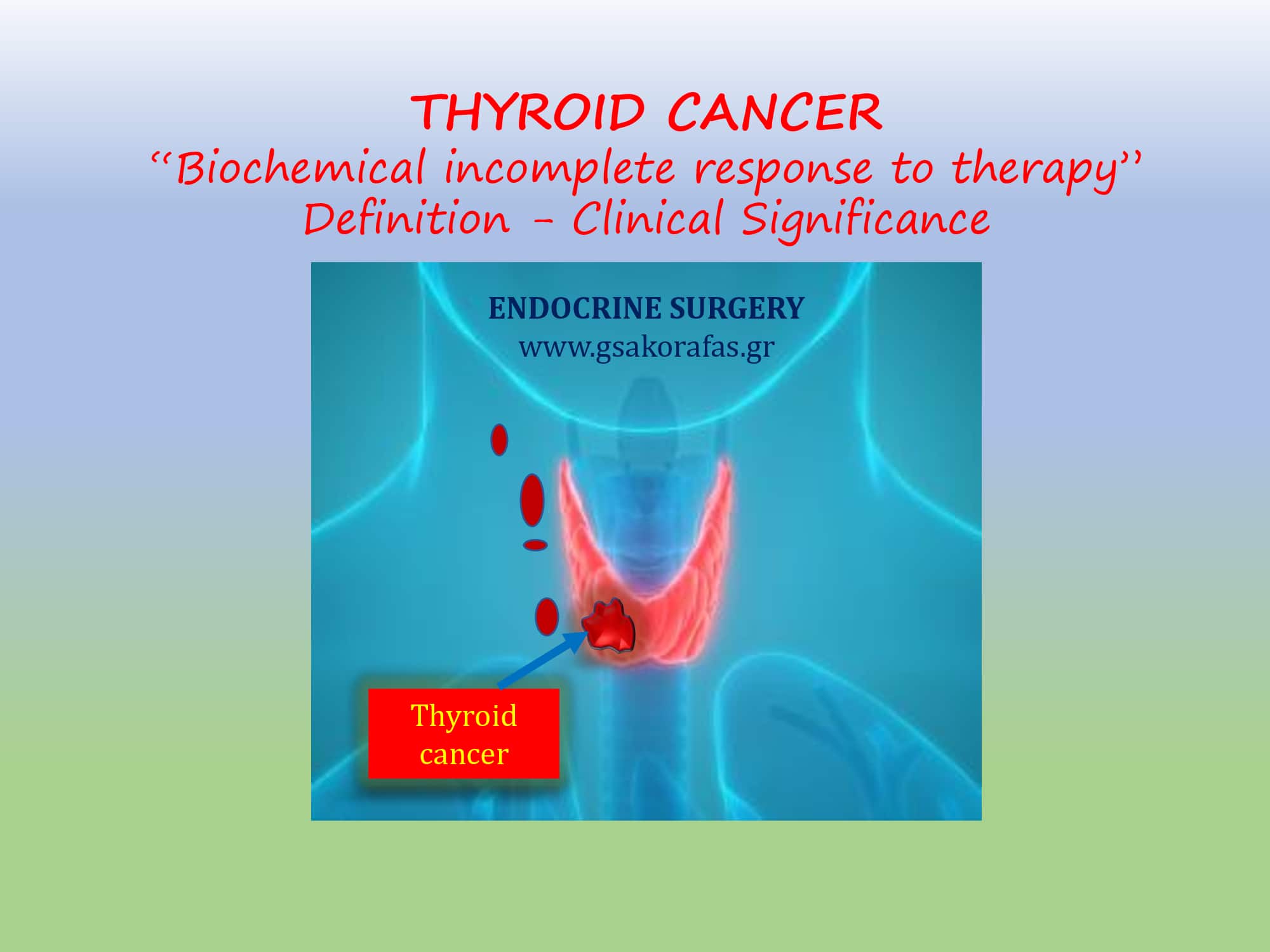 Καρκίνος θυρεοειδούς: “Βιοχημικά ατελής απάντηση στη θεραπεία”-Ορισμός, αξιολόγηση, κλινική σημασία