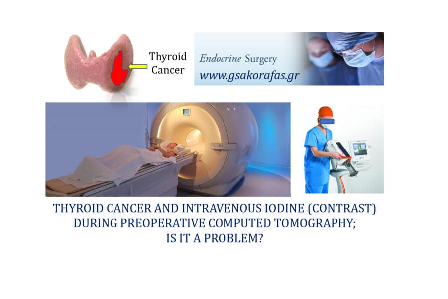 Καρκίνος θυρεοειδούς, αξονική τομογραφία και ιωδιούχο σκιαγραφικό